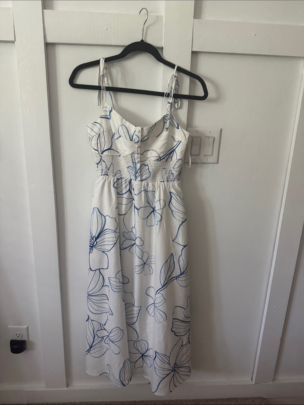 Gap White Sundress with Blue Floral Print